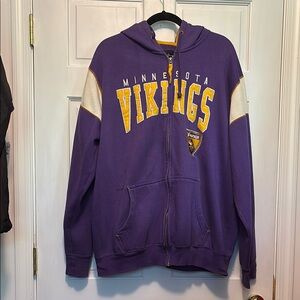 NFL Minnesota Vikings Purple and Gold zip up Hoodie